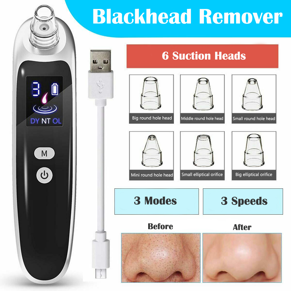 Nasal Aspirator - Removedor Eléctrico de Puntos Negros, Limpiador